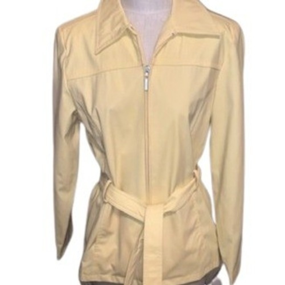 JLC New York Yellow Polyvinyal Outerwear Rain Coat Size S